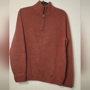 Croft & Barrow Men's 1/4 Zip Burnt Orange Sweater, Size L